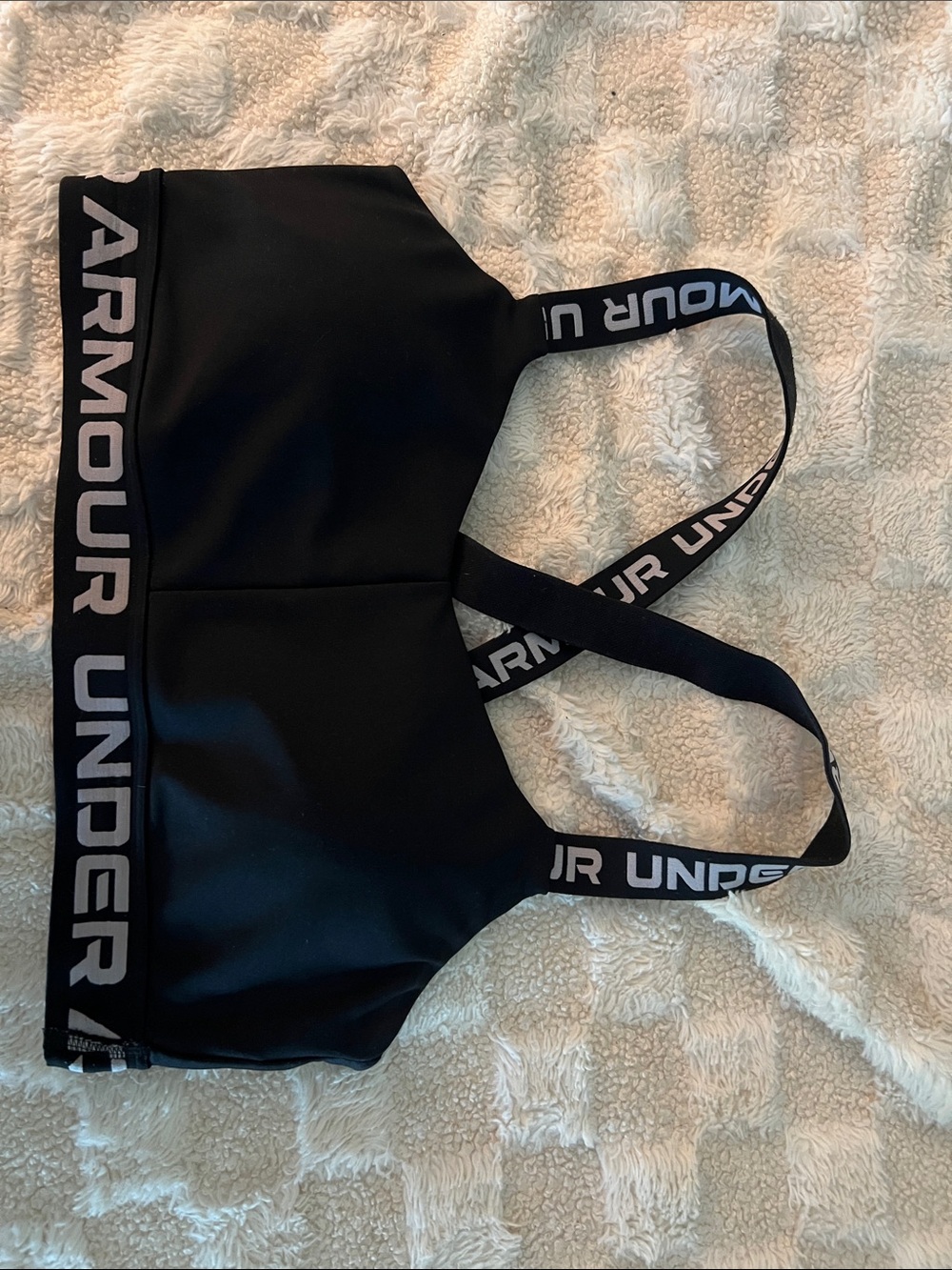 Under Armour Black Sports Bra with Branded Contrast Straps